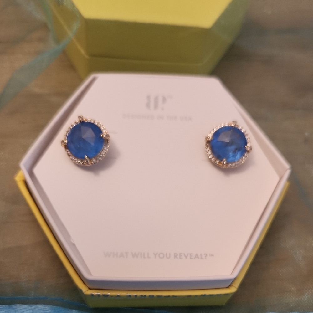 Dazzling Blue Gemstone Earrings with Silver Accents